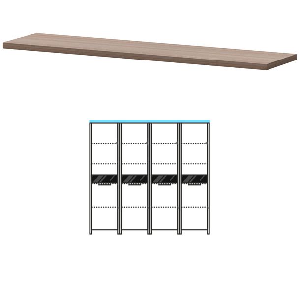 Топ КТ-72.38 Темный шимо 1866x441x38 Акцент - Вид 1