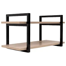 Полка BRABIX "SMART WS-002", 580х290х300 мм, ЛОФТ, 2 полки, металл/ЛДСП ясень шимо светлый, 641951 - Фото предпросмотра