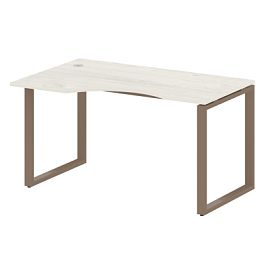 Metal System Стол криволинейный левый на О-образном м/к БО.СА-2 (L) Дуб наварра/Мокко металл 1400*900*750 - Фото предпросмотра