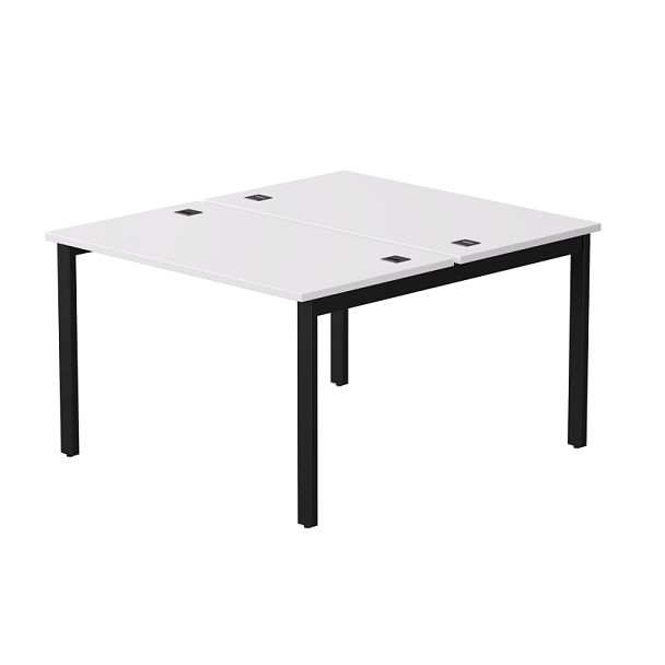 Бенч-система на 2 места Everprof EVO на металлокаркасе 1180х670(1370)x755 Белый/Черный - Вид 1