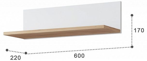 Полка навесная Эмилия ЭЛ-8 - Вид 2