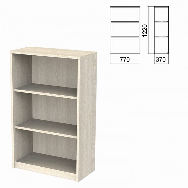 Шкаф (стеллаж) "Арго", 770х370х1220 мм, 2 полки, ясень шимо - Вид 1