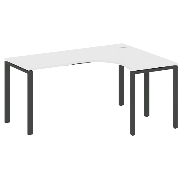 Metal System Стол криволинейный правый на П-образном м/к БП.СА-4 (R) Белый/Антрацит металл 1600*1200*750 - Вид 1