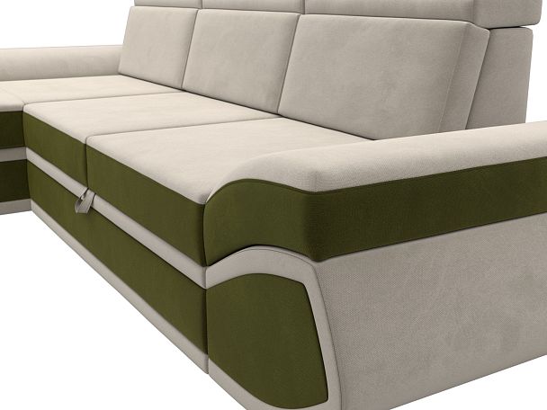 Диван угловой Лига-032 левый угол Микровельвет бежевый - Вид 4