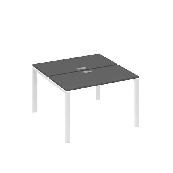 Станция 2х120 рабочая с металлокаркасом UNO A4 А4 Б1 170 БП антрацит премиум / металлокаркас белый - Вид 1
