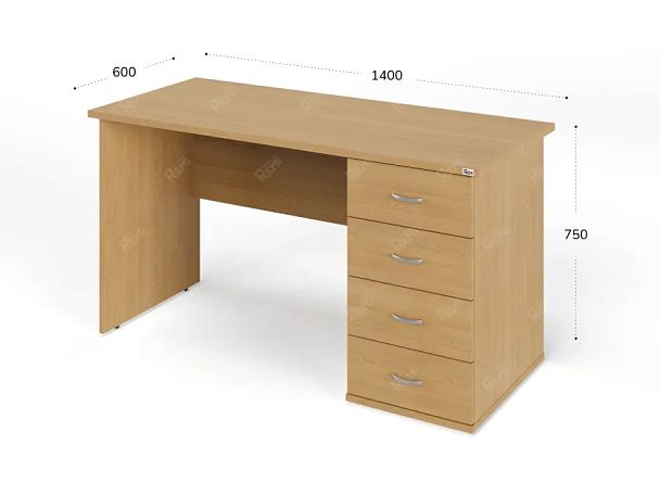 ЛАЙТ / LIGHT RRG007-14x6R Однотумбовый стол 140x60x75 Бук - Вид 3