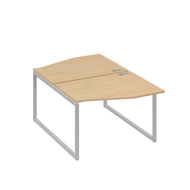 Рабочая станция каркас QUATTRO (2х120) столы Техно A4 А4 Б4 189 БП натуральный дуб / металлокаркас серый - Вид 1