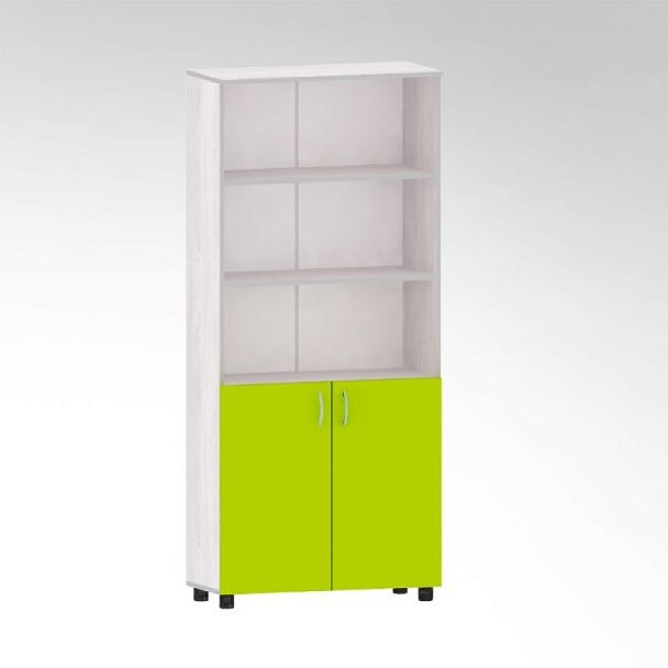 Шкаф для учебных пособий полуоткрытый (Цветной фасад) - Вид 3