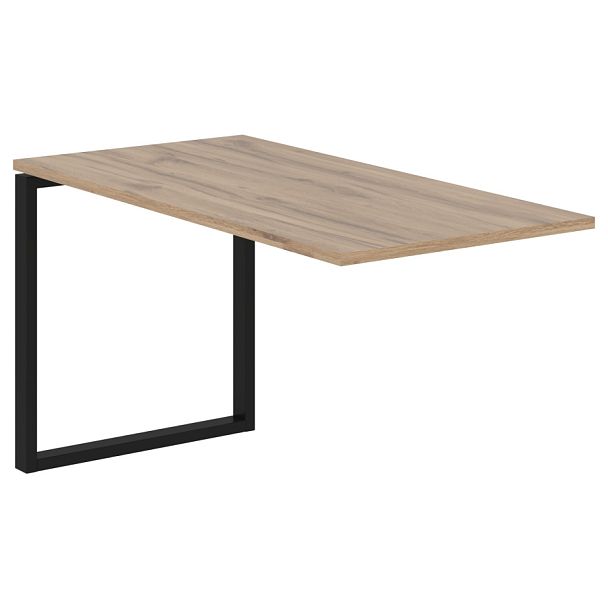 Брифинг-приставка EQB 1367 Дуб Денвер светлый/Черный 1360х670х750 EDIS - Вид 1