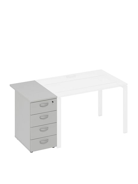 Тумба приставная 4-х ящичная с замком A4 А4 9222 БП серый - Вид 1