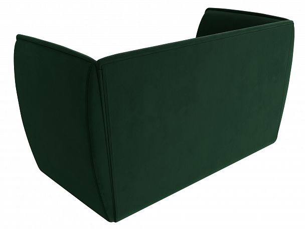 Прямой диван Бергамо 2-х местный (полностью велюр зеленый) - Вид 6
