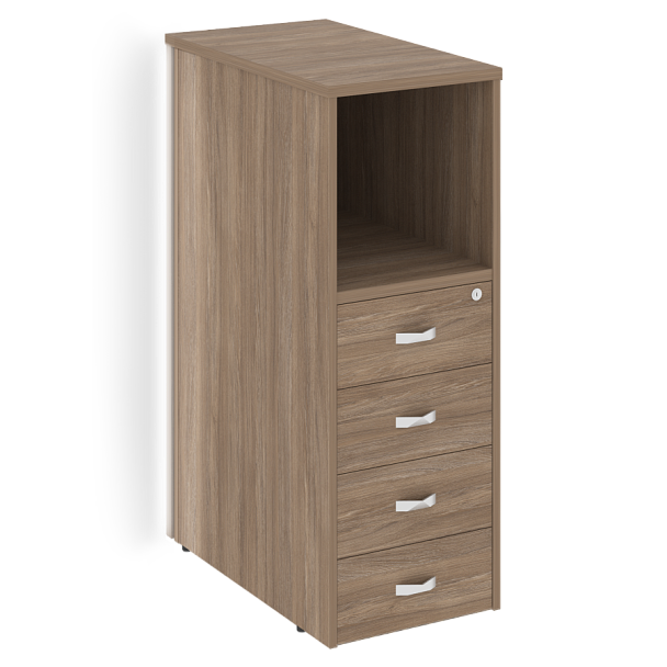 Onix Тумба с подсветкой 4 ящика завершающая, левая O.R-TV-4.S (L) Дуб аризона 436*767*1185 - Вид 1