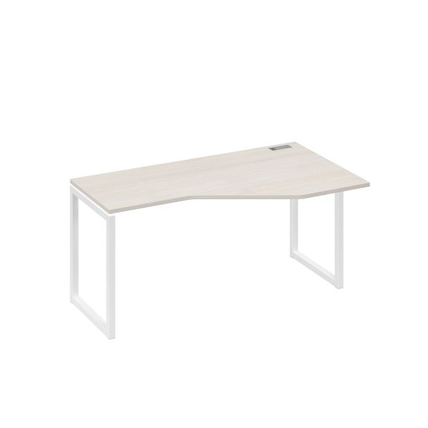 Стол эргономичный правый "Техно" на металлокаркасе QUATTRO A4 А4 Б4 056 БП дуб / металлокаркас белый - Вид 1