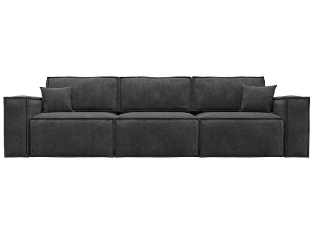 Диван прямой Лига-081 НПБ Лонг Велюр серый - Вид 2