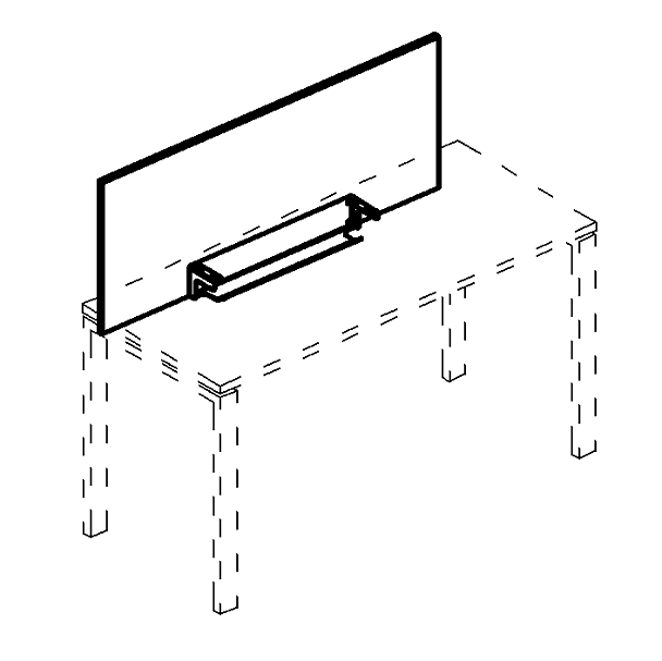 Экран настольный фронтальный для стола 160 с кабель-каналом A4 А4 Б 833 БП белый премиум / металлокаркас антрацит - Вид 3