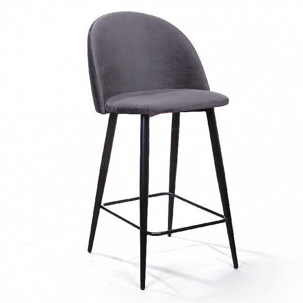 Cтул полубарный Thomas, бархат серый 27 - Вид 1