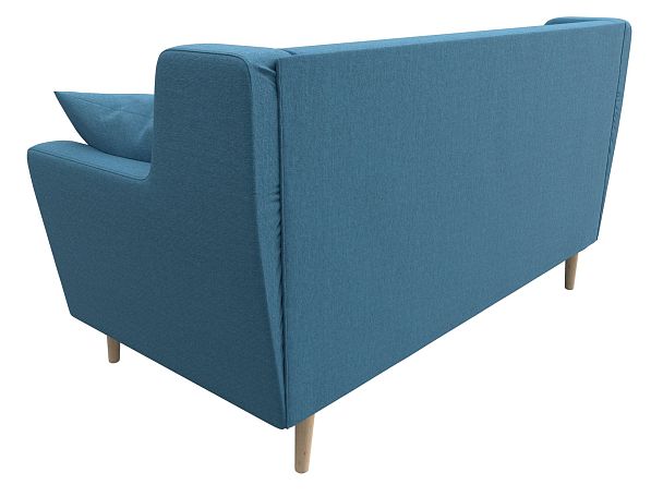 Диван кухонный прямой Брайтон 2 Рогожка голубой - Вид 6