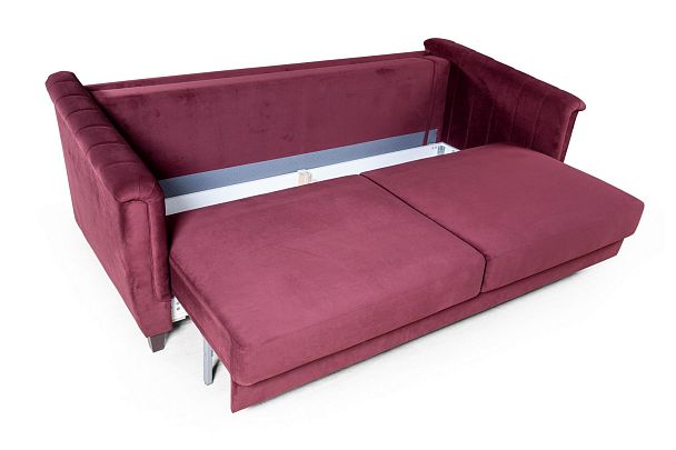 Amsterdam диван-кровать трехместный прямой, велюр красный - Вид 7