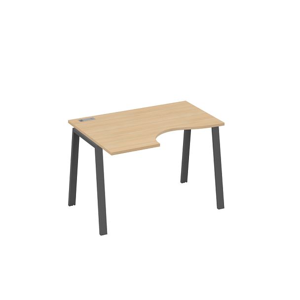 Стол эргономичный левый "Классика" на металлокаркасе TRE A4 А4 Б3 041 БП натуральный дуб / металлокаркас антрацит - Вид 1