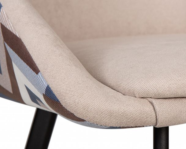 Стул обеденный DOBRIN MARKUS (ЭМАЛЬ ЧЕРНЫЙ МУАР ткань Candy Silver+Escada Ocean) - Вид 7