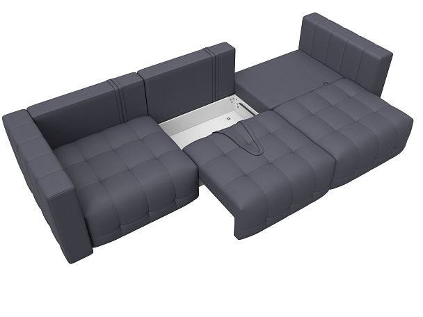Диван прямой Лига-052 НПБ Лонг Экокожа серый - Вид 8