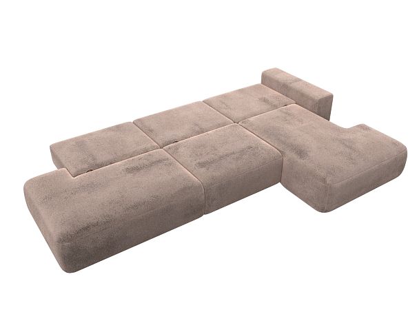 Диван угловой Лига-036 НПБ Модерн Лонг правый угол Велюр бежевый - Вид 10