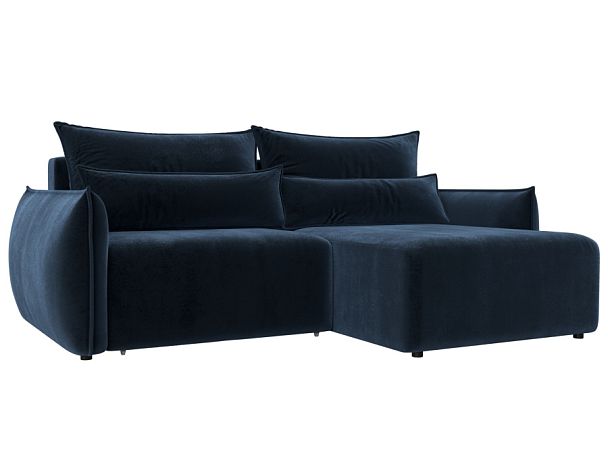 Диван угловой Лига-051 НПБ угол универсальный Велюр синий - Вид 1