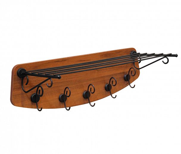 Вешалка деревянная Грация 4/5 орех/черный/черный - Вид 2