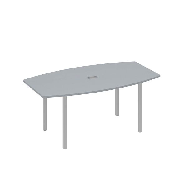 Стол для переговоров 180 опоры DUE A4 А4 Б2 112 БП серый / металлокаркас серый - Вид 1