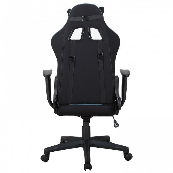 Кресло компьютерное BRABIX "GT Racer GM-100", две подушки, ткань, черное/голубое, 531818 - Вид 10