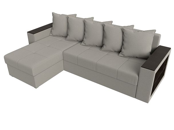 Диван угловой Дубай Лайт левый угол Рогожка бежевый - Вид 6