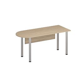 Стол полукруглый на опорах МХ с экраном ДСП Формула МХ ФР 2112 вяз светлый - Фото предпросмотра