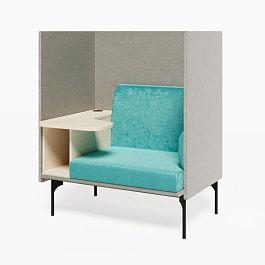 Bridge Диван одноместный BRG-1 Velvet Lux 41/Velvet Lux 45/Акация Лорка/Металл Черный 1115*852*1350 - Фото предпросмотра