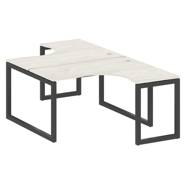 Metal System Quattro Р. ст. криволинейная на О-образном м/к 50БО.РАС-СА-2.3 Дуб наварра/Антрацит металл 1400*2435*750 - Вид 1