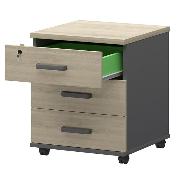 Тумба подкатная СМТ-3П Тип2 Графит/Кронберг 434x450x620 Смарт - Вид 1