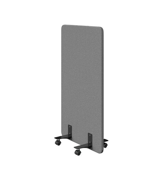 Муви Перегородка на колесах 80/140 арт.mv-80/140 кат.1 рогожка Kiton 06 серый "Шумопоглащающие офисные мобильные перегородки Муви"  ТК-002920003528 серый - Вид 1