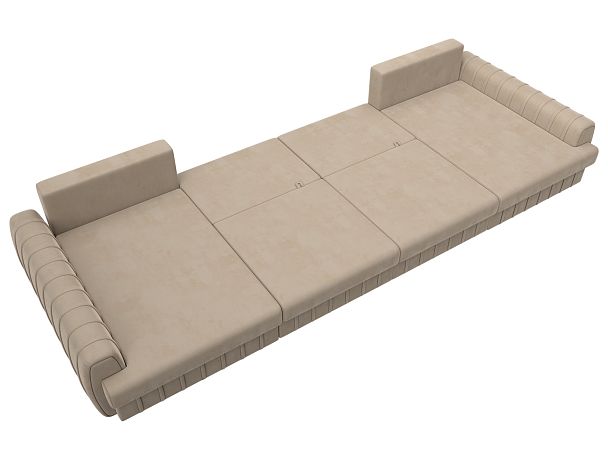 Диван П-образный Лига-057 НПБ Лонг Велюр бежевый - Вид 9