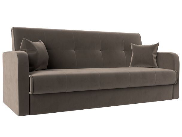 Диван книжка Надежда (полностью велюр коричневый) - Вид 1