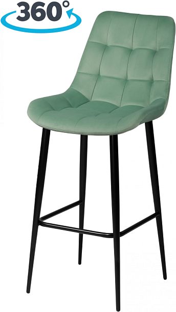 Комплект барных поворотных стульев Эйден, Confetti aquamarine/черный, 3 шт. - Вид 1