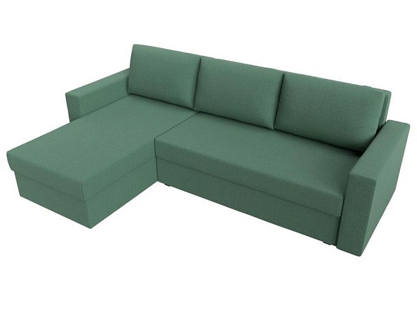 Диван угловой Траумберг Лайт левый угол Рогожка зеленый - Вид 7