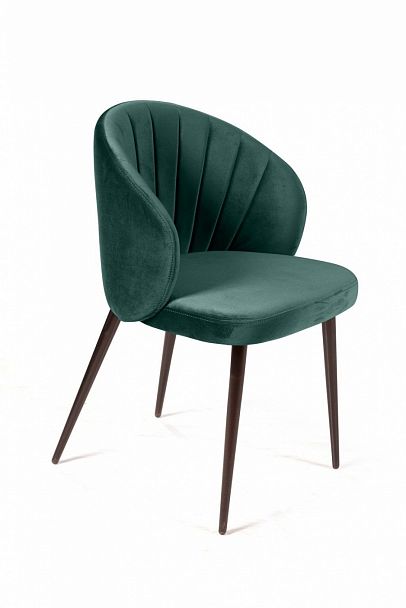 Стул Mont Blanc, бархат изумрудный 87 / черный конус - Вид 1