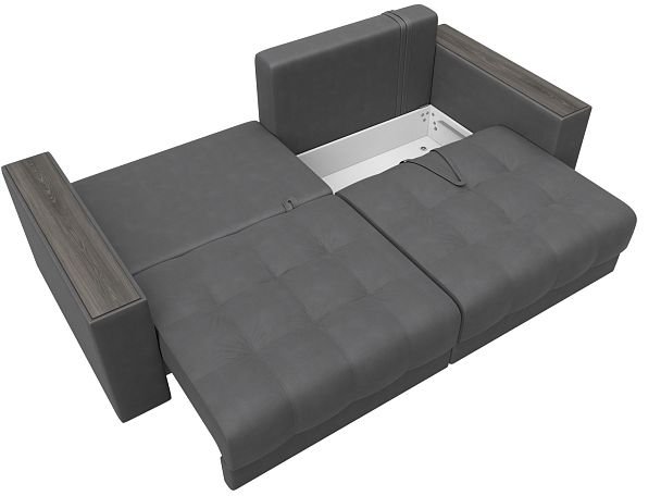 Диван прямой с декором Лига-049 НПБ Замша серый - Вид 9
