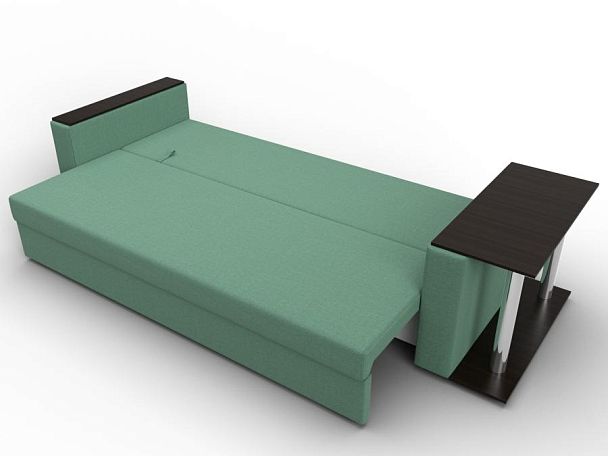 Диван прямой Атланта Лайт со столом справа Рогожка зеленый - Вид 8