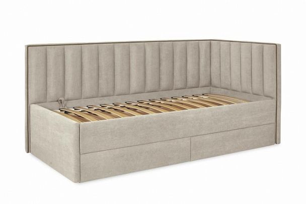 Кровать "Порше" с ящиками, бежевая - Вид 1
