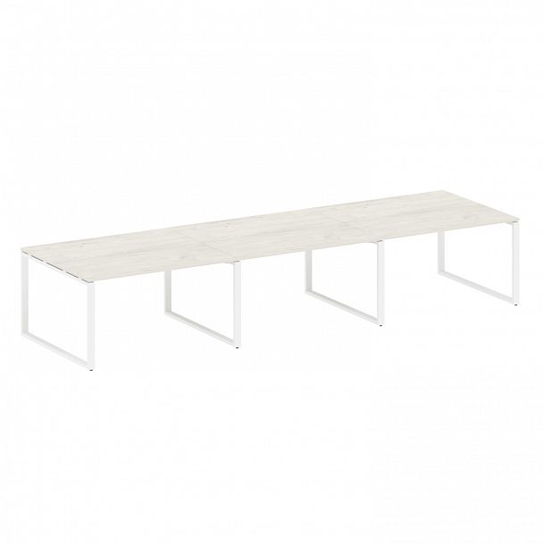 Стол для переговоров "Metal System" БО.ПРГ-3.3 дуб наварра/белый - Вид 1