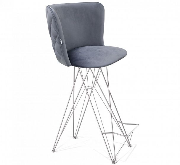 Стул полубарный Sheffilton SHT-ST36-3/S66-1 нейтральный серый/хром/лак - Вид 2