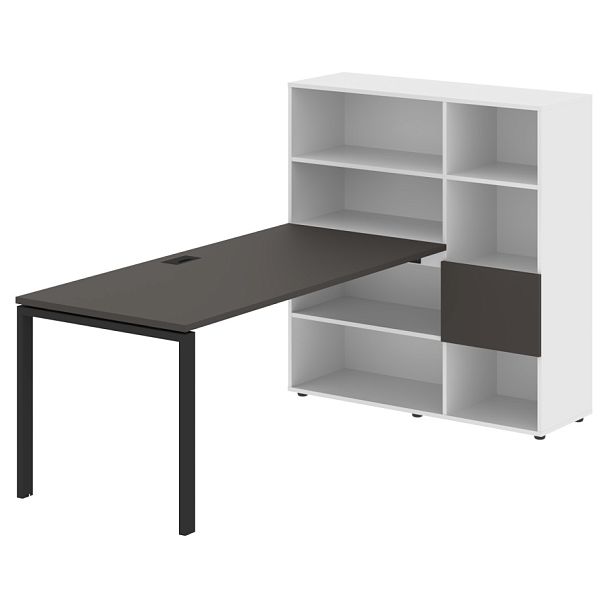 Стол-стеллаж EURST 1217 Мокко/Черный/Белый 2190х1250х1355 EDIS - Вид 1