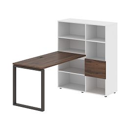 Стол-стеллаж EQRST 1113 Дуб Денвер тёмный/Мокко/Белый 1790х1120х1355 EDIS - Фото предпросмотра