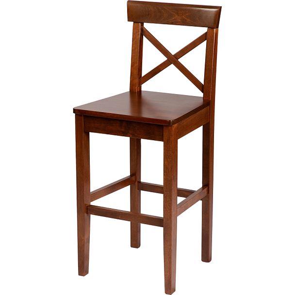 Комплект деревянных полубарных стульев с жестким сиденьем Бергольф Темный орех, 2 шт. - Вид 1