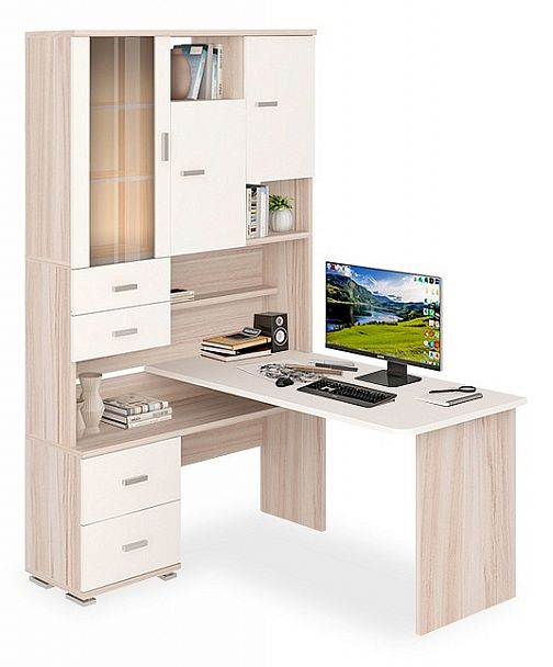 Стол компьютерный Домино СР-620/140 Карамель/Белый левый - Вид 1